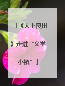 《天下良田》走进“文学小镇”
