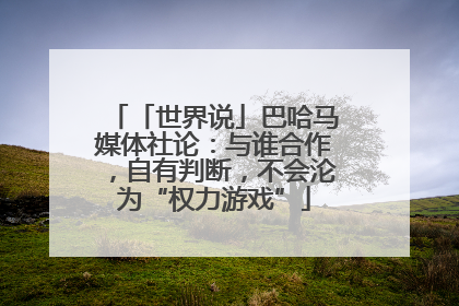 「世界说」巴哈马媒体社论：与谁合作，自有判断，不会沦为“权力游戏”