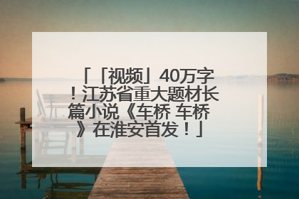 「视频」40万字！江苏省重大题材长篇小说《车桥 车桥》在淮安首发！