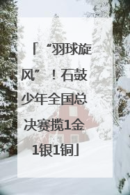 “羽球旋风”！石鼓少年全国总决赛揽1金1银1铜