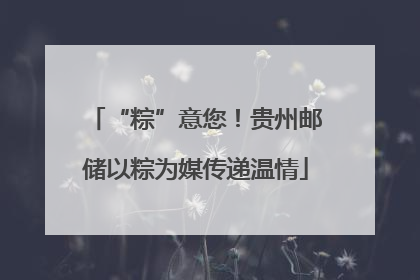“粽”意您！贵州邮储以粽为媒传递温情