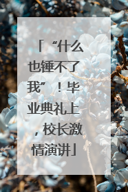 “什么也锤不了我”！毕业典礼上，校长激情演讲