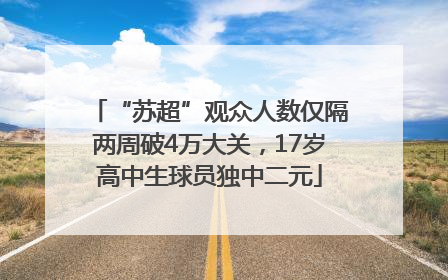 “苏超”观众人数仅隔两周破4万大关，17岁高中生球员独中二元