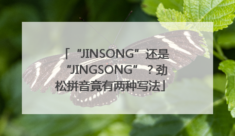 “JINSONG”还是“JINGSONG”？劲松拼音竟有两种写法