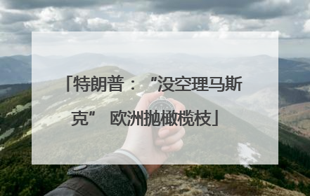 特朗普：“没空理马斯克” 欧洲抛橄榄枝