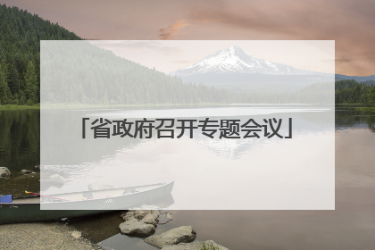省政府召开专题会议