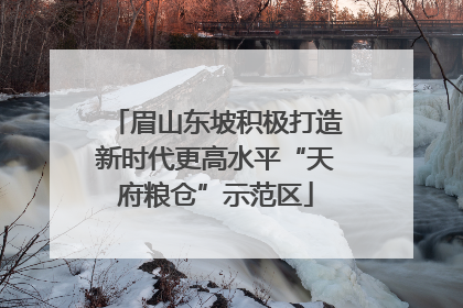 眉山东坡积极打造新时代更高水平“天府粮仓”示范区