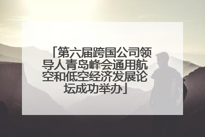 第六届跨国公司领导人青岛峰会通用航空和低空经济发展论坛成功举办