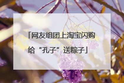 网友组团上淘宝闪购给“孔子”送粽子