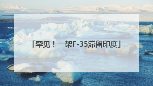 罕见！一架F-35滞留印度