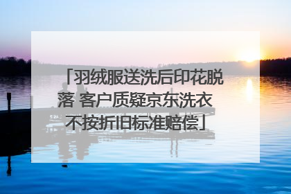 羽绒服送洗后印花脱落 客户质疑京东洗衣不按折旧标准赔偿