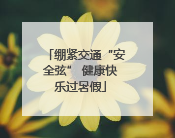 绷紧交通“安全弦” 健康快乐过暑假
