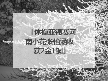 体操亚锦赛河南小花张怡涵收获2金1铜