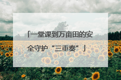 一堂课到万亩田的安全守护“三重奏”