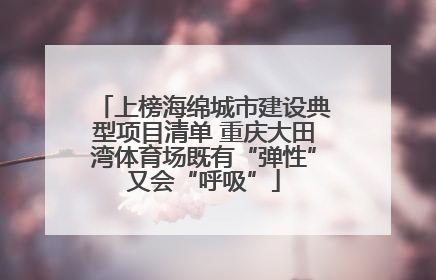 上榜海绵城市建设典型项目清单 重庆大田湾体育场既有“弹性”又会“呼吸”