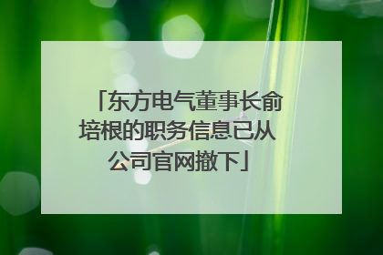 东方电气董事长俞培根的职务信息已从公司官网撤下