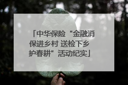 中华保险“金融消保进乡村 送检下乡护春耕”活动纪实