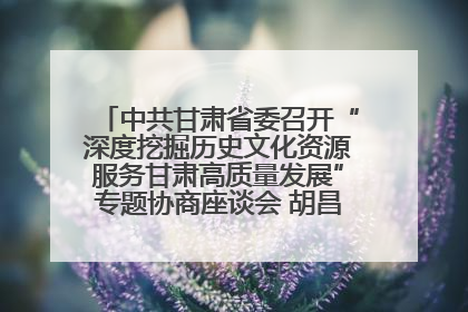 中共甘肃省委召开“深度挖掘历史文化资源服务甘肃高质量发展”专题协商座谈会 胡昌升主持并讲话