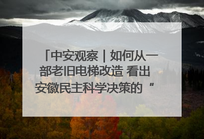 中安观察｜如何从一部老旧电梯改造 看出安徽民主科学决策的“高分秘诀”？