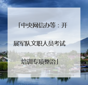 中央网信办等：开展军队文职人员考试培训专项整治