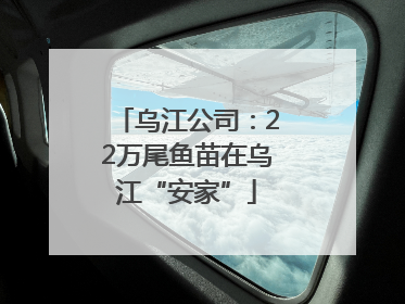 乌江公司：22万尾鱼苗在乌江“安家”