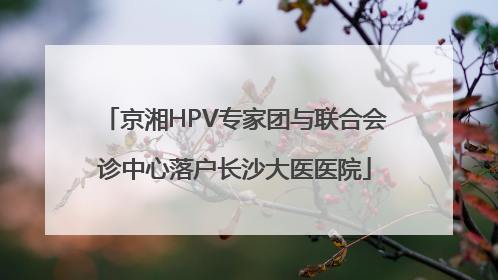 京湘HPV专家团与联合会诊中心落户长沙大医医院