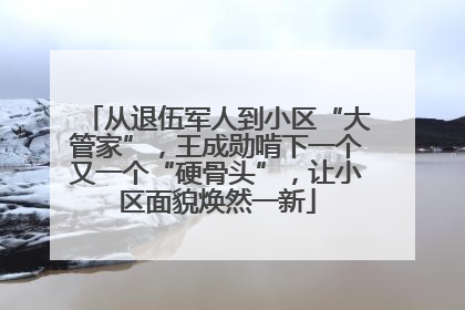 从退伍军人到小区“大管家”，王成勋啃下一个又一个“硬骨头”，让小区面貌焕然一新