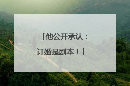他公开承认：订婚是剧本！