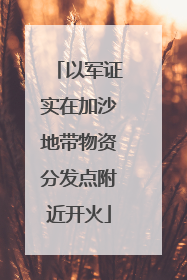 以军证实在加沙地带物资分发点附近开火