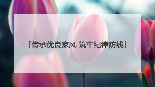 传承优良家风 筑牢纪律防线