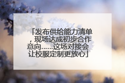 发布供给能力清单，现场达成初步合作意向……这场对接会让校服定制更放心