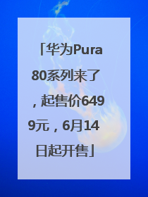 华为Pura 80系列来了，起售价6499元，6月14日起开售
