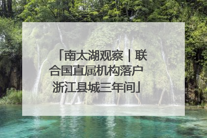 南太湖观察｜联合国直属机构落户浙江县城三年间