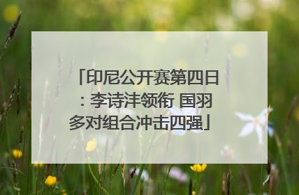 印尼公开赛第四日：李诗沣领衔 国羽多对组合冲击四强