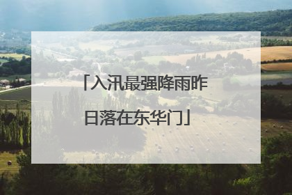 入汛最强降雨昨日落在东华门
