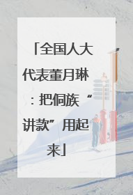 全国人大代表董月琳：把侗族“讲款”用起来