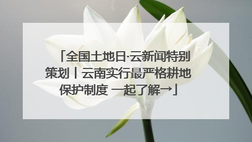 全国土地日·云新闻特别策划丨云南实行最严格耕地保护制度 一起了解→