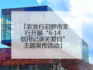 农发行汨罗市支行开展“6·14信用记录关爱日”主题宣传活动