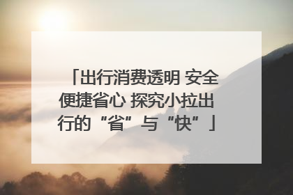 出行消费透明 安全便捷省心 探究小拉出行的“省”与“快”