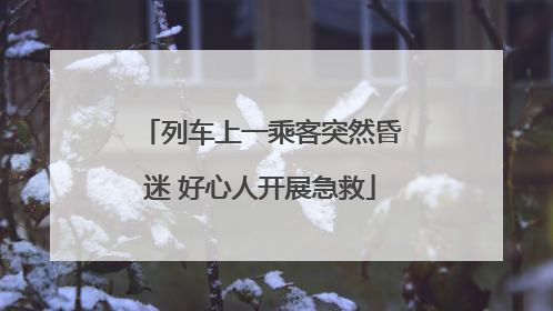 列车上一乘客突然昏迷 好心人开展急救