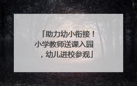 助力幼小衔接！小学教师送课入园，幼儿进校参观