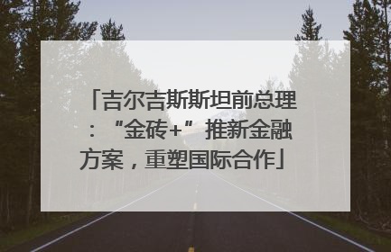 吉尔吉斯斯坦前总理：“金砖+”推新金融方案，重塑国际合作