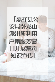 嘉祥县公安局卧龙山派出所利用户籍服务窗口开展禁毒知识宣传