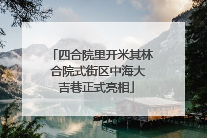 四合院里开米其林 合院式街区中海大吉巷正式亮相
