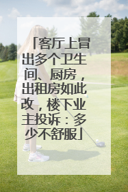 客厅上冒出多个卫生间、厨房，出租房如此改，楼下业主投诉：多少不舒服