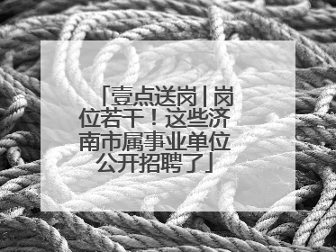 壹点送岗│岗位若干！这些济南市属事业单位公开招聘了