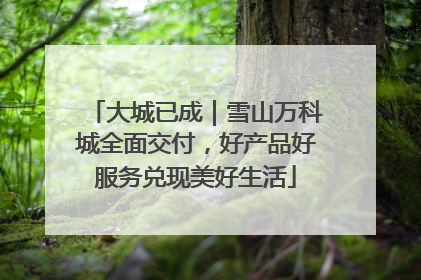 大城已成｜雪山万科城全面交付，好产品好服务兑现美好生活