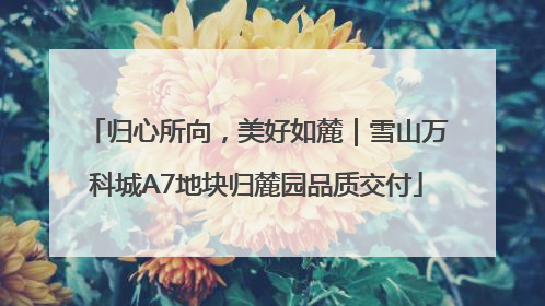 归心所向，美好如麓｜雪山万科城A7地块归麓园品质交付