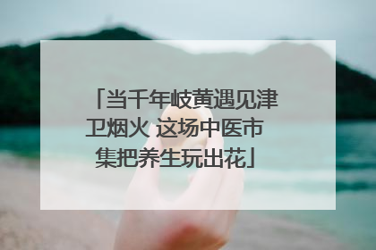 当千年岐黄遇见津卫烟火 这场中医市集把养生玩出花