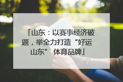 山东：以赛事经济破题，举全力打造“好运山东” 体育品牌